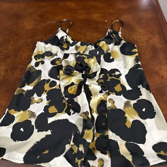 Cabi Women's Ingenue Leopard Print Ruffle Cami Shirt Top Size Small Style#174 - Picture 6 of 7